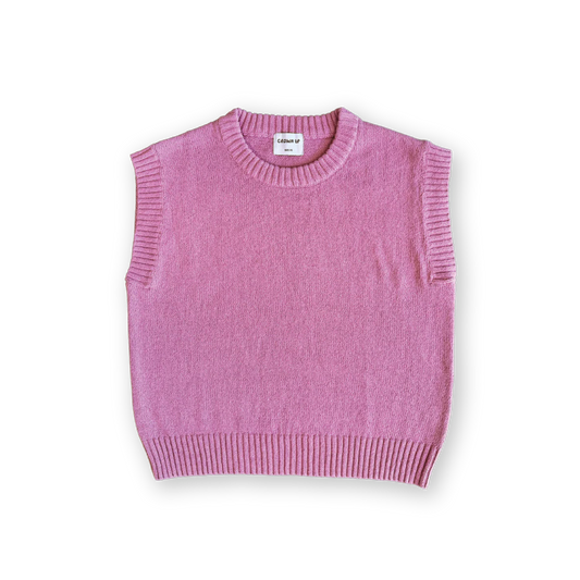 Ladies Jersey Knit Vest - Raspberry
