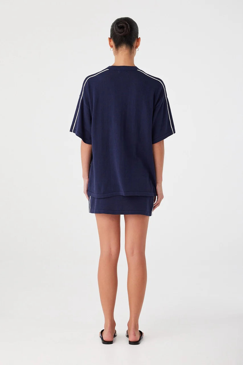 Pippa Oversized Tee- Navy