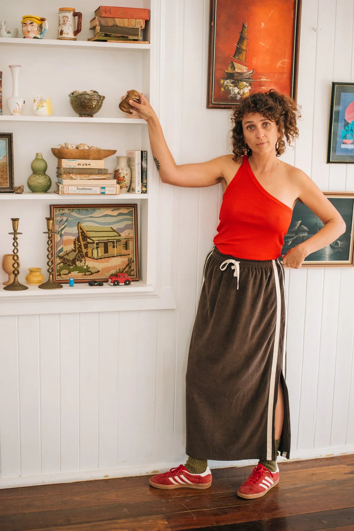 Terry Long Skirt- Chocolate