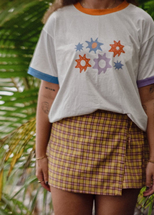 Wrap Mini Skirt in Flannel Plaid