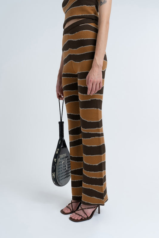 BELL BOTTOM KNIT PANT- Kelp