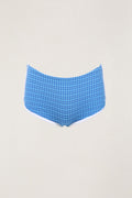 Lola Check Boyleg Pant- Blue