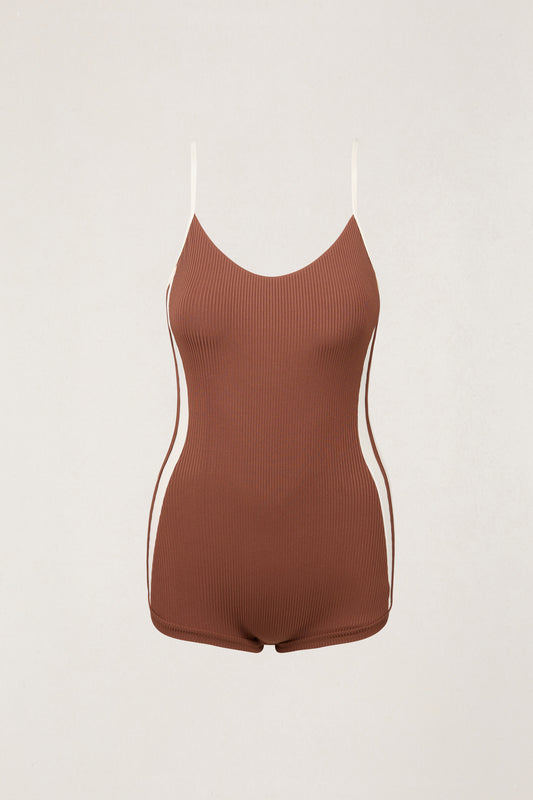 Lily Rib Cross Back Surf Short One Piece