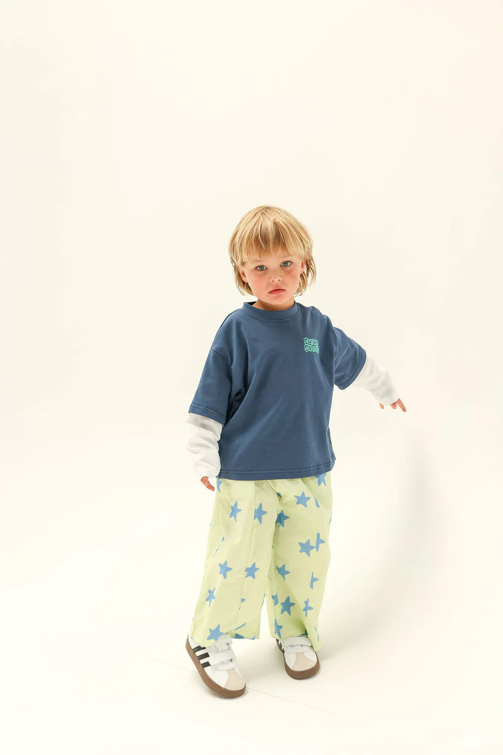 Dusty Star Pants - Lime and Blue