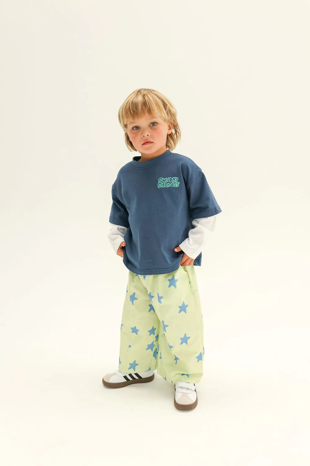 Dusty Star Pants - Lime and Blue
