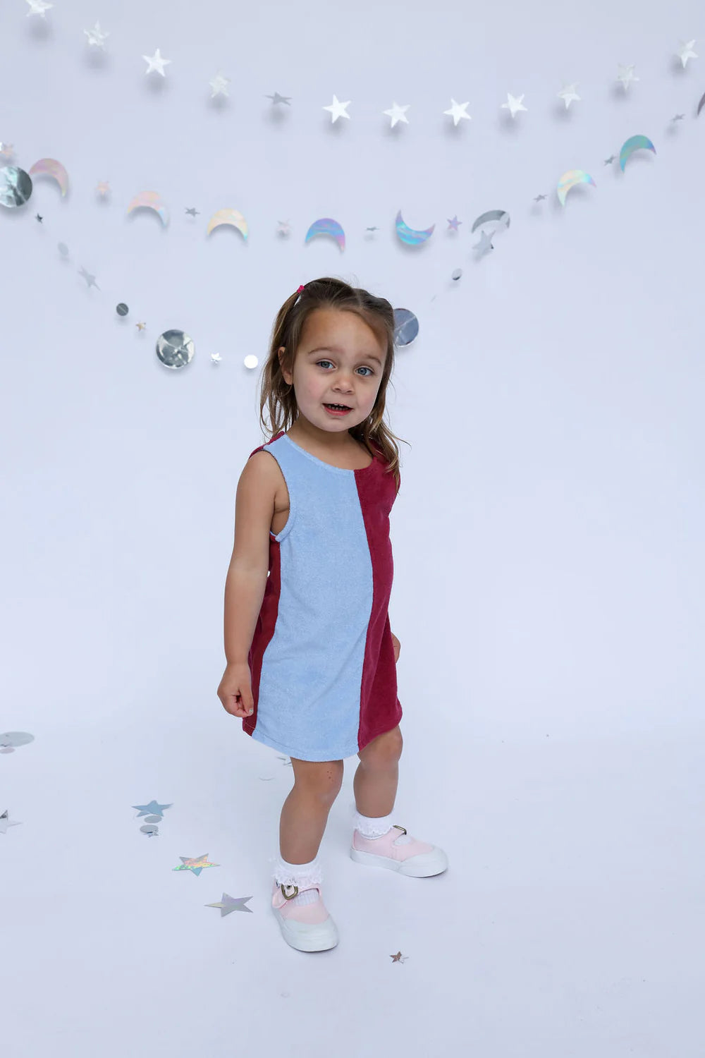 Lunar Dress- Blue and Burgandy