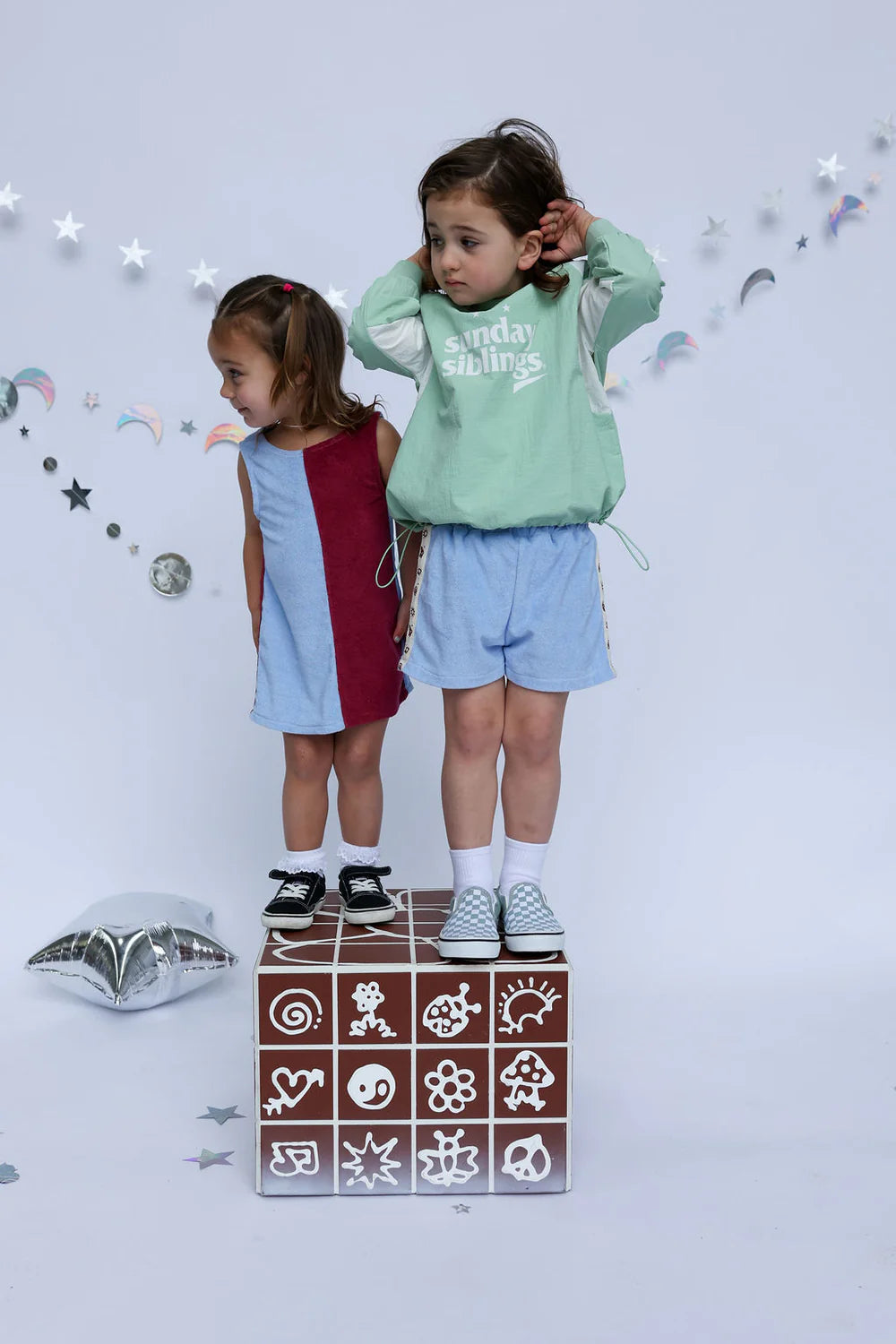 Lunar Dress- Blue and Burgandy