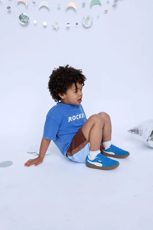 Lunar Shorts- Blue and Chocolate