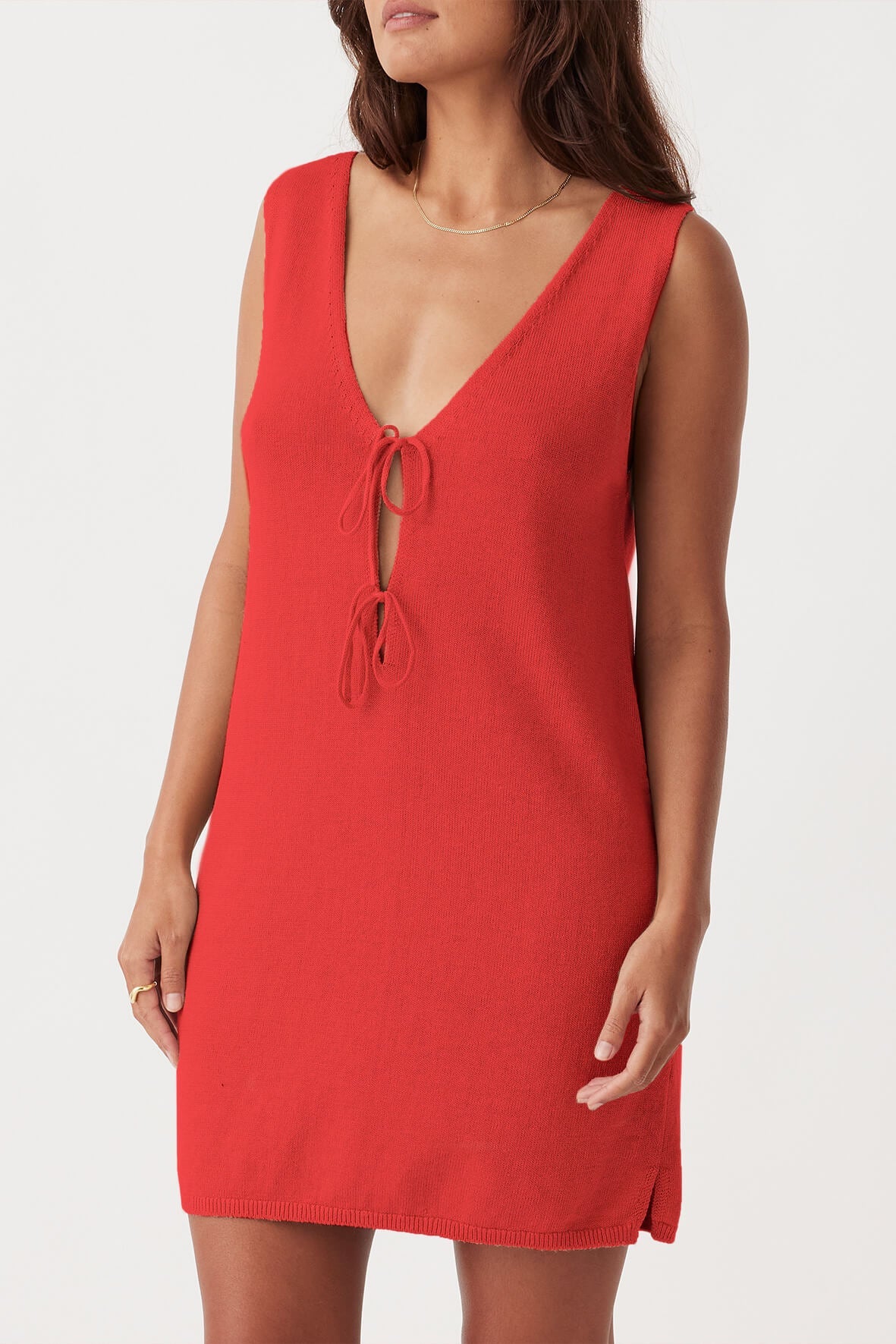 Poppy Organic Cotton Linen Mini Dress - Hibiscus