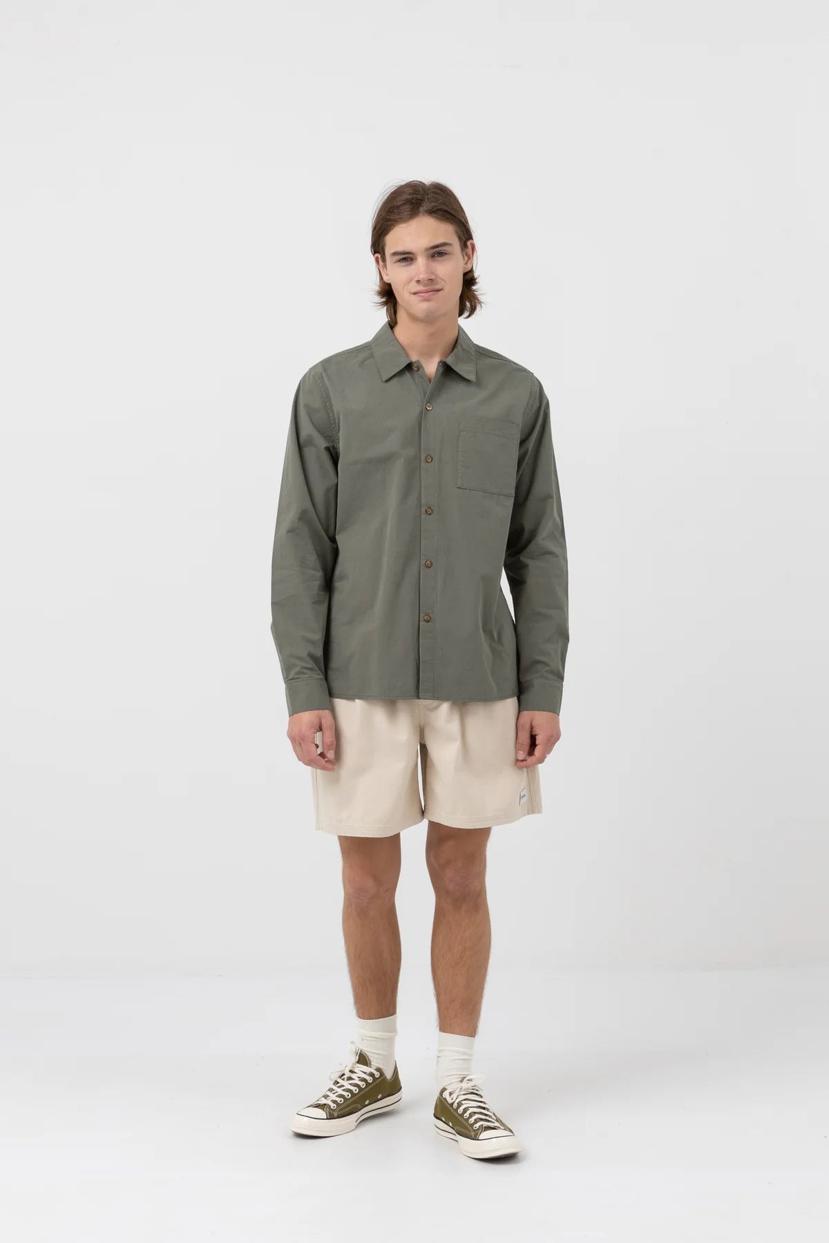 Essential LS Shirt - Moss