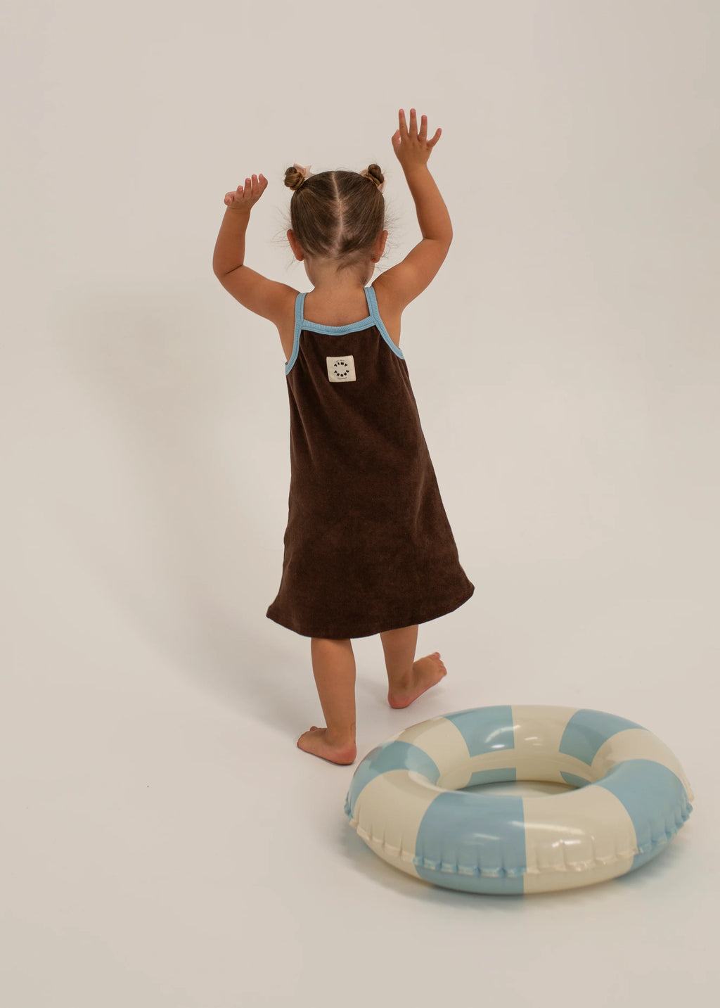 Stevie Terry Towelling Dress - DarkChoc/PowderBlue
