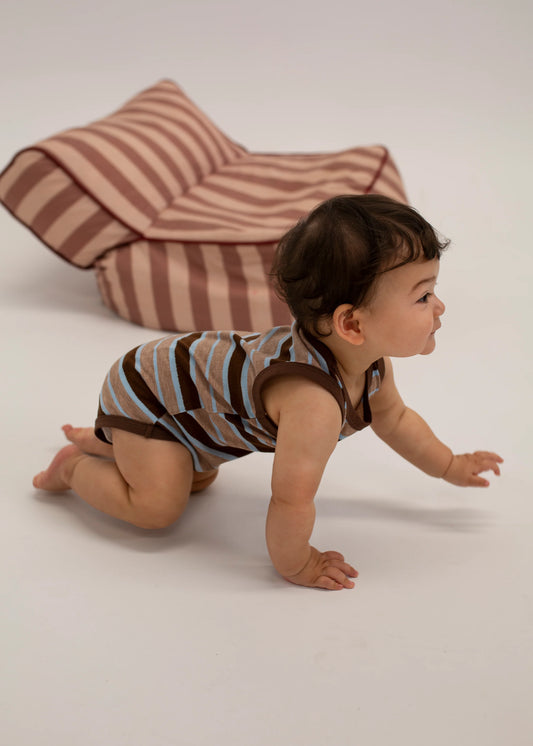 Luca Cotton Rib Pointelle Bodysuit - Multi Stripe