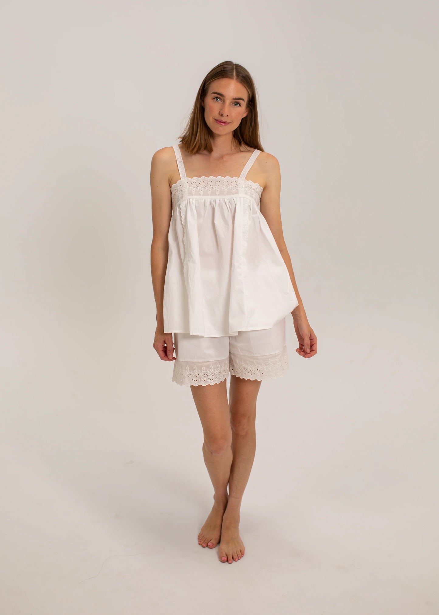 Gia Lace Shorts- White