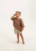 Stars Relaxed Tee- Mocha/White