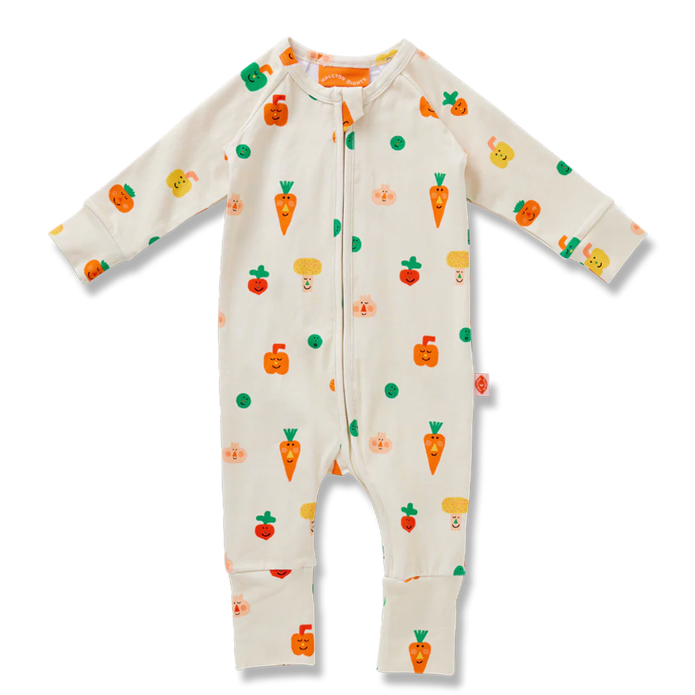 Teeny Tiny Veg Long Sleeve Romper