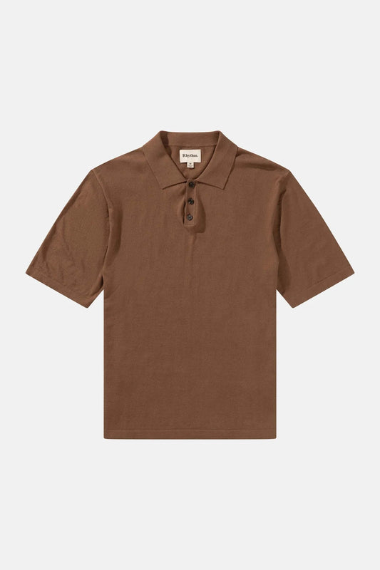 Essential Knit SS Polo- Brown