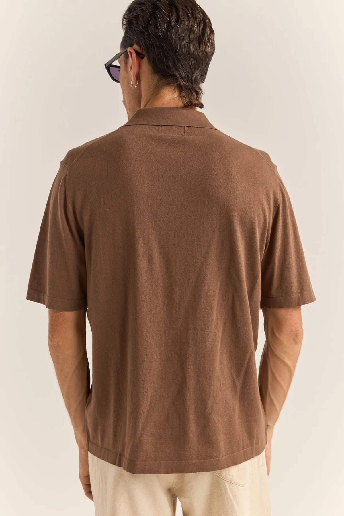 Essential Knit SS Polo- Brown