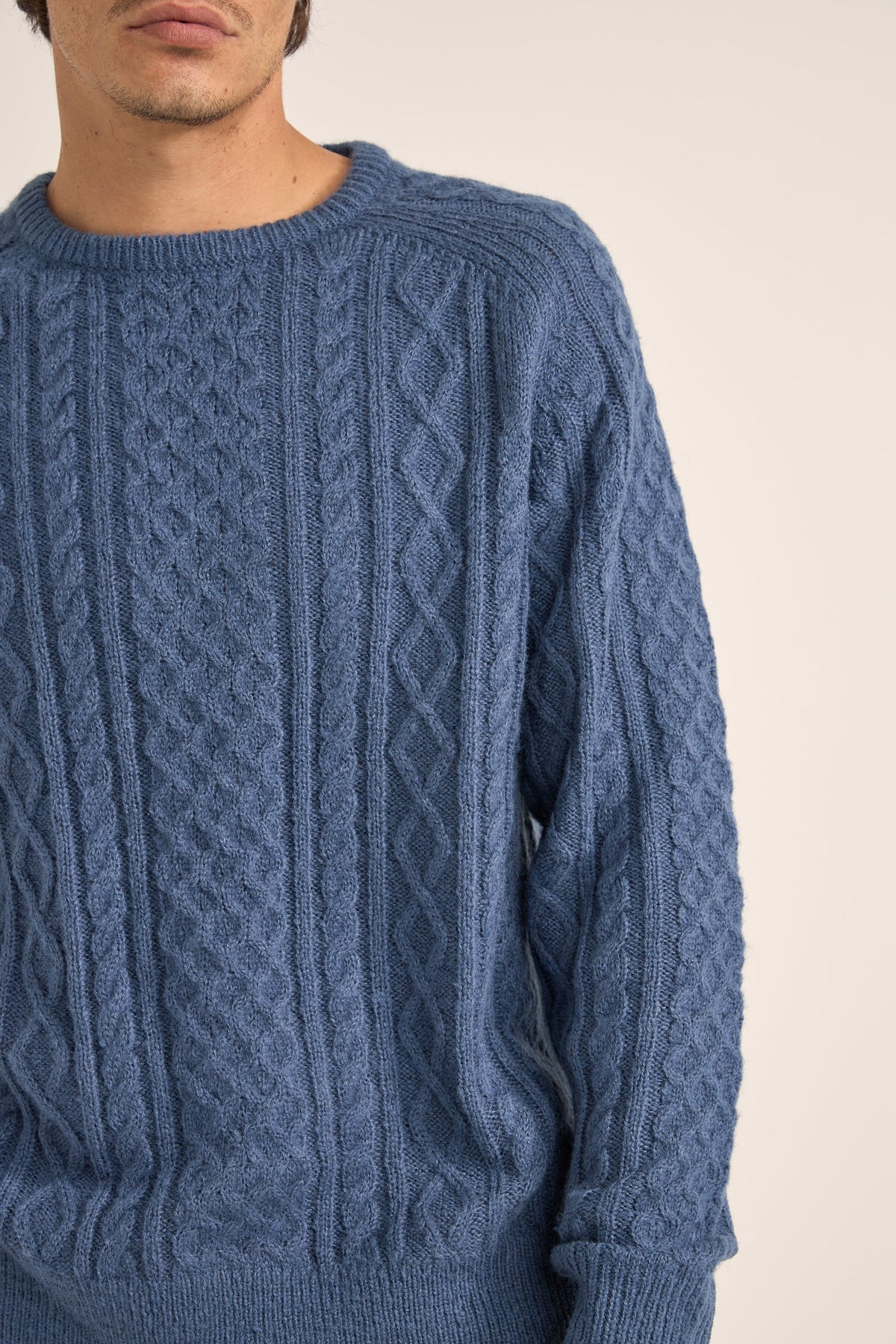 Mohair Fishermans Knit- Slate