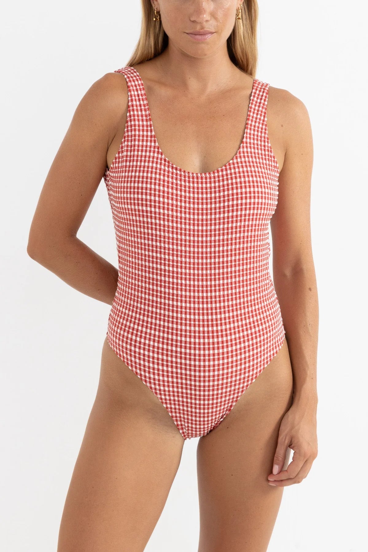 Lola Check Scoop Neck One Piece