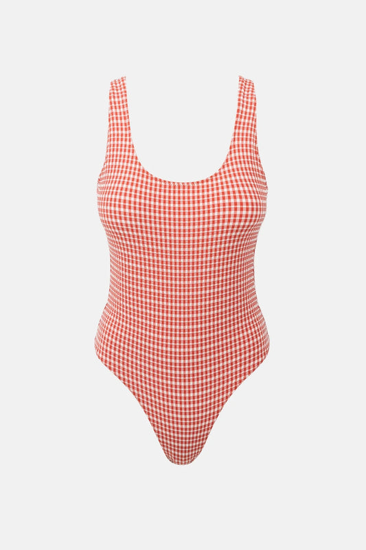 Lola Check Scoop Neck One Piece