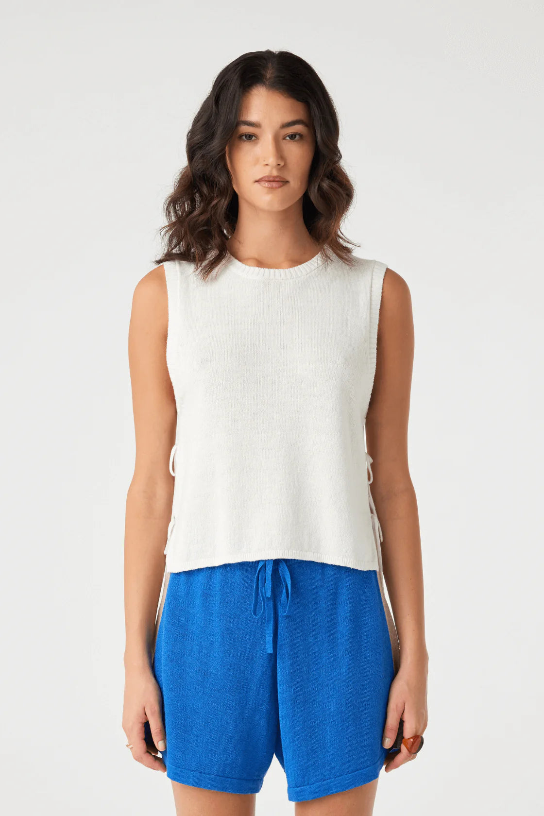 Poppy Cotton Linen Tank- Cream