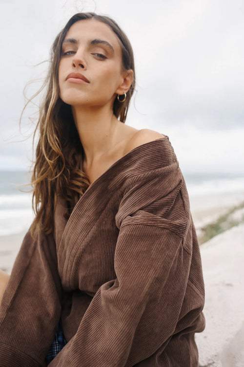Amber Wrap Jacket - Chocolate
