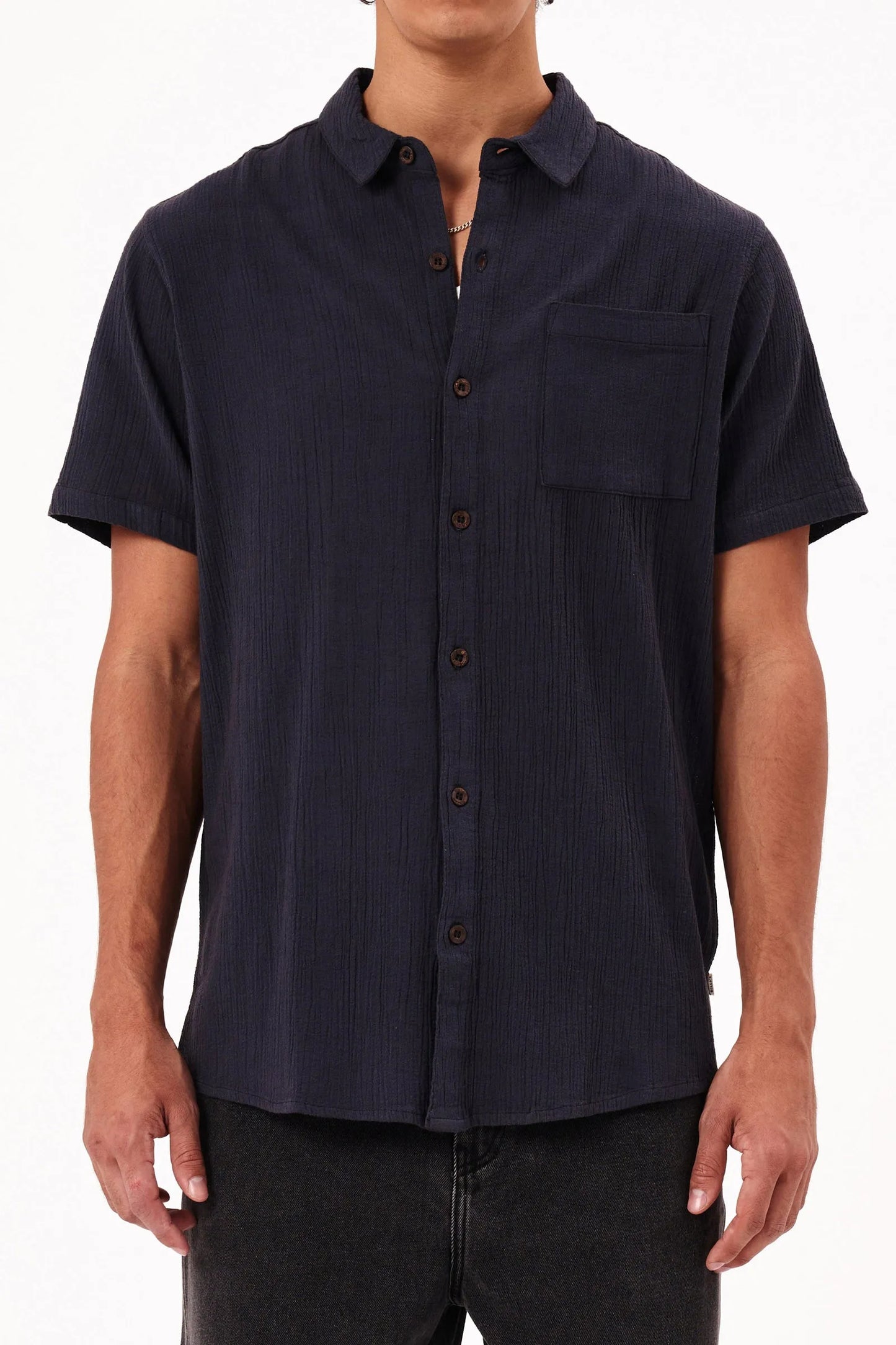 Bon Crepe Shirt- Dark Navy