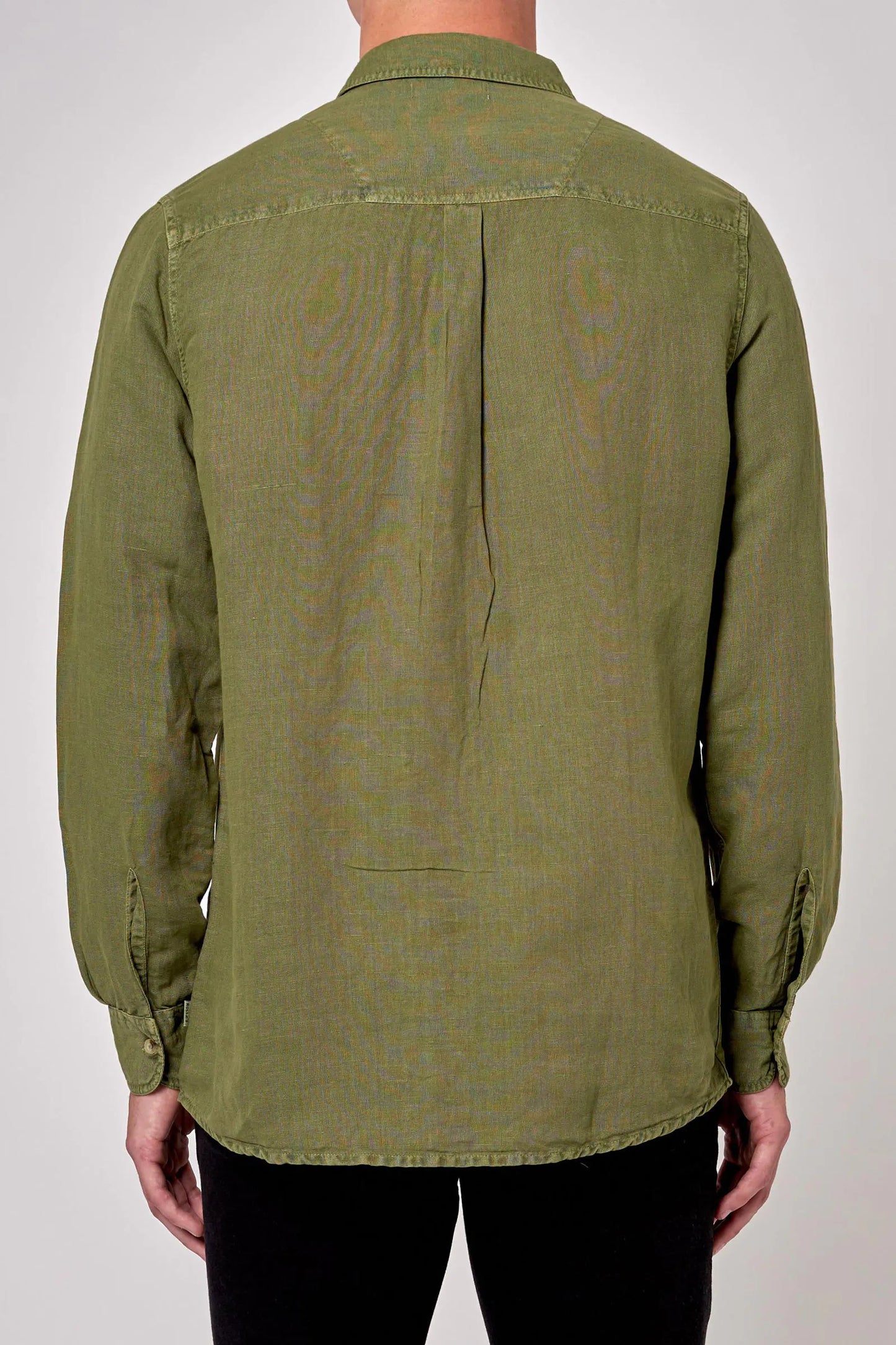 Men At Work Hemp Long Sleeve Shirt- green