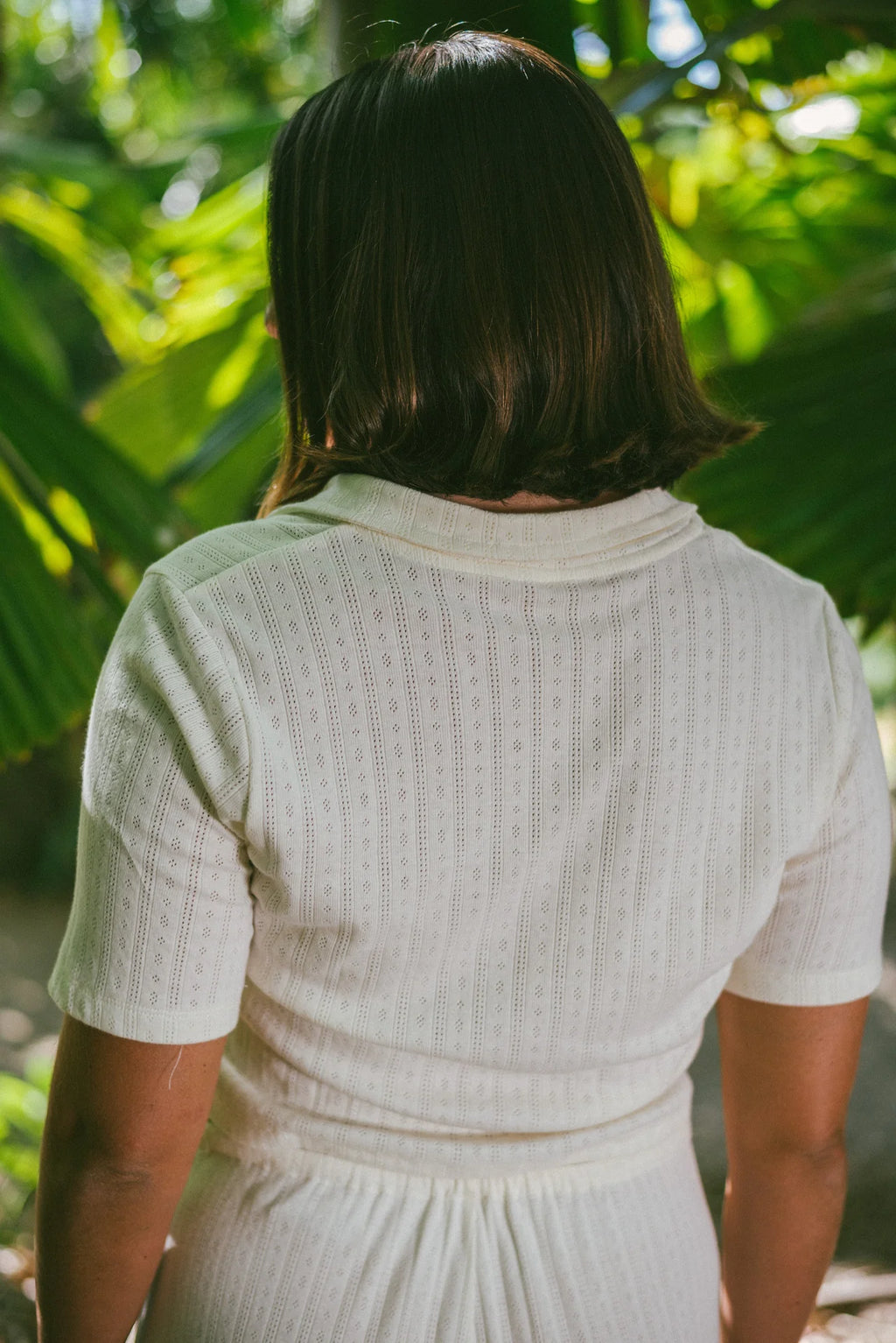Beach PJ Cottage Tee - Cream Pointelle