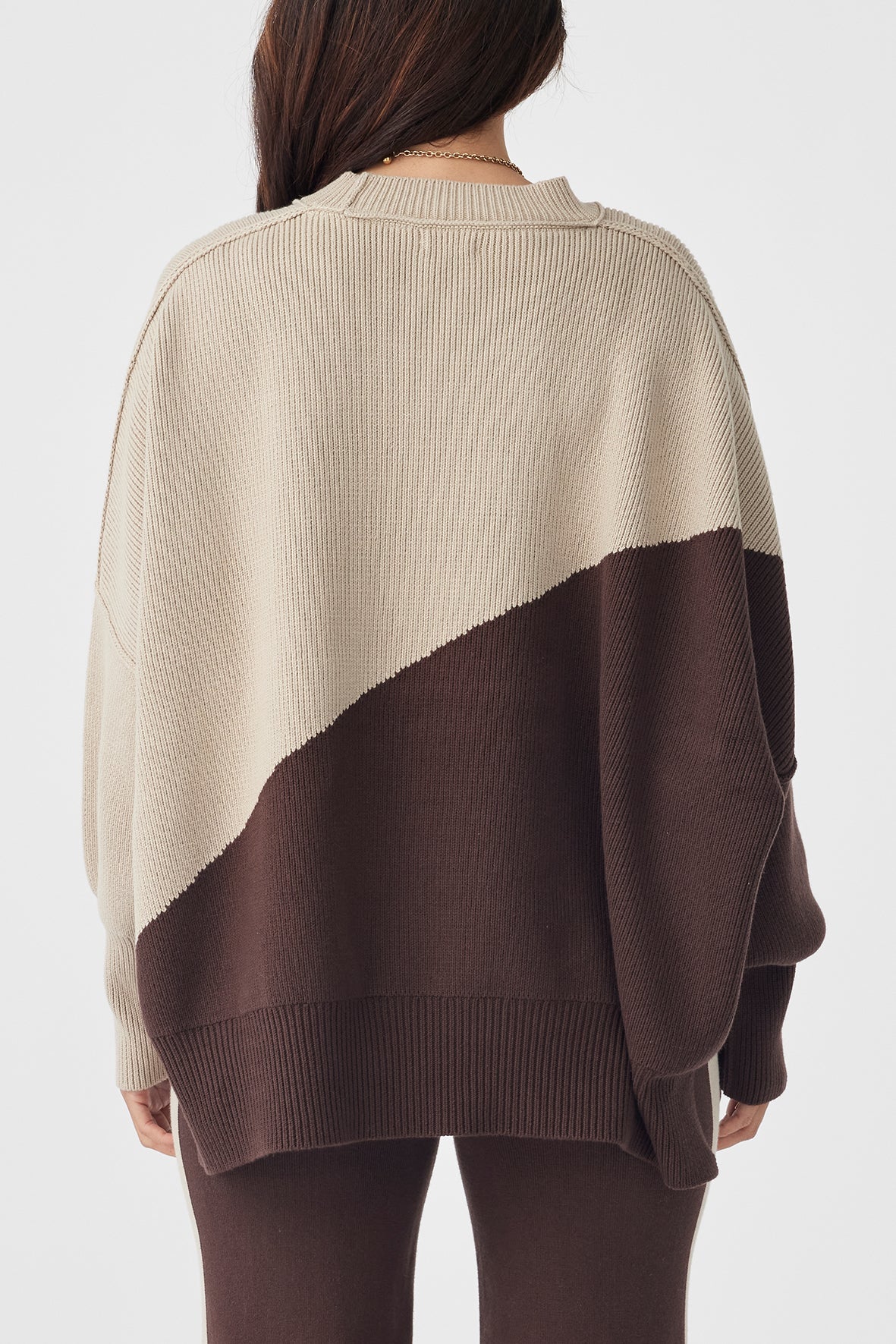 Neo Sweater- Chocolate & Taupe
