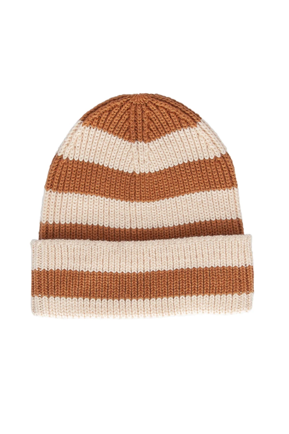 Tokyo Merino Beanie - Caramel Stripe