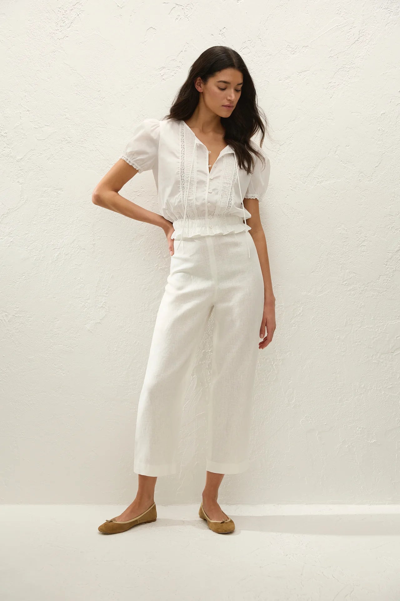 Fiora Blouse - Fresco Lace White