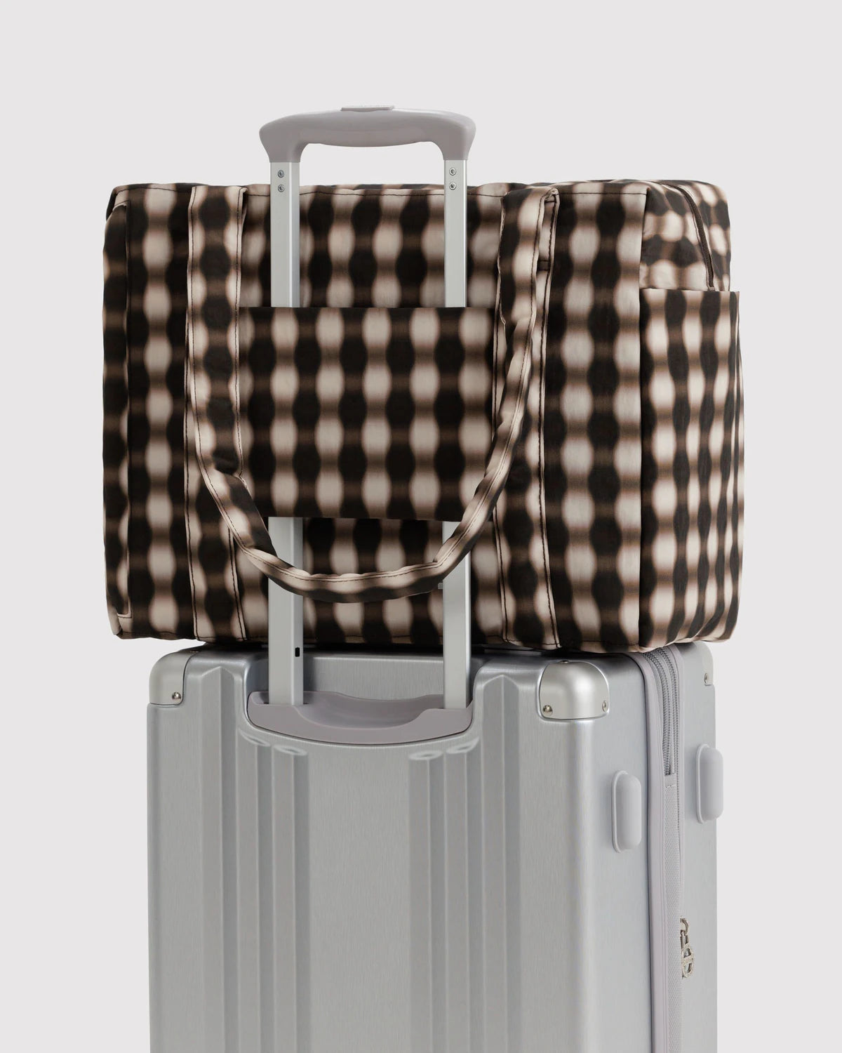 Small Cloud Carry On - Blurred Gingham Brown