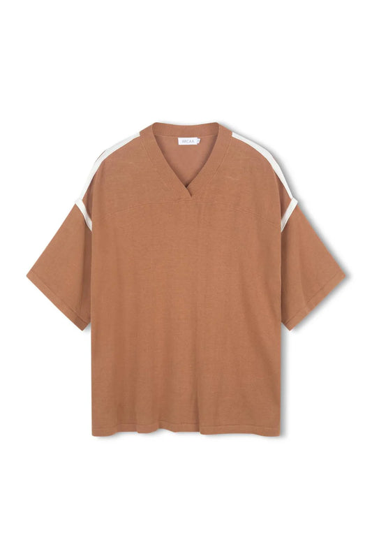 Orlando Oversized Tee - Pecan and Cream