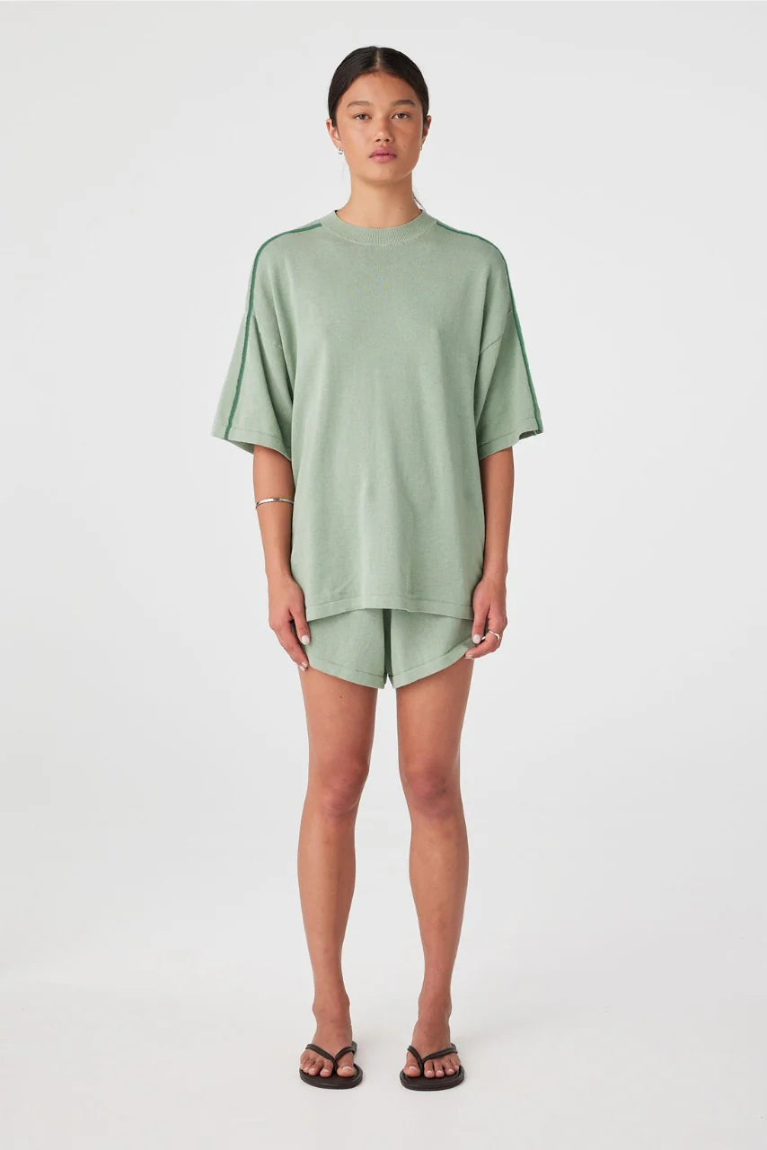 Pippa Drawcord Short - Eucalyptus & Sea Green