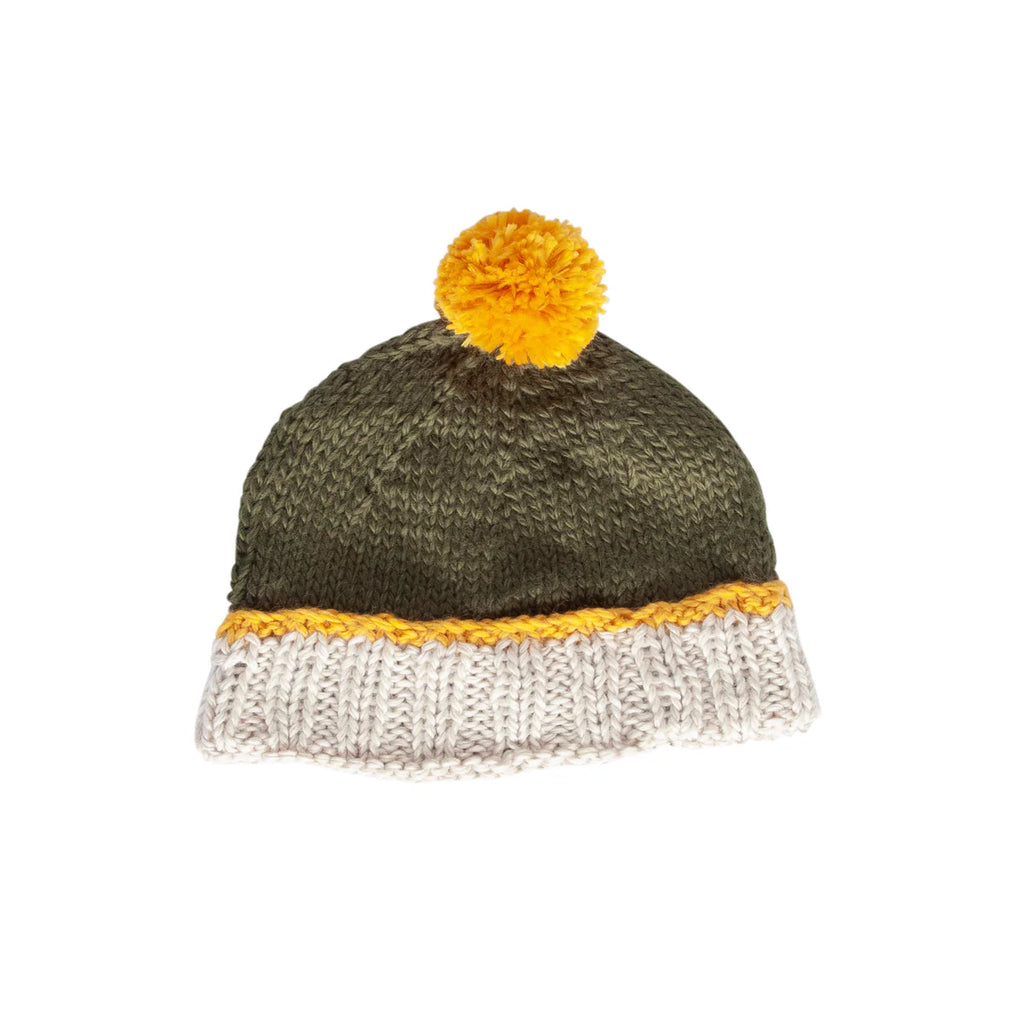 Teddy Beanie - Khaki & Gold