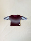 Rowan LS Tee - Maroon/Blue Stripe