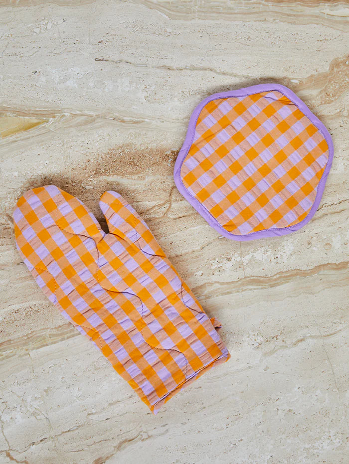 Kumquat Bloom Seersucker Trivet