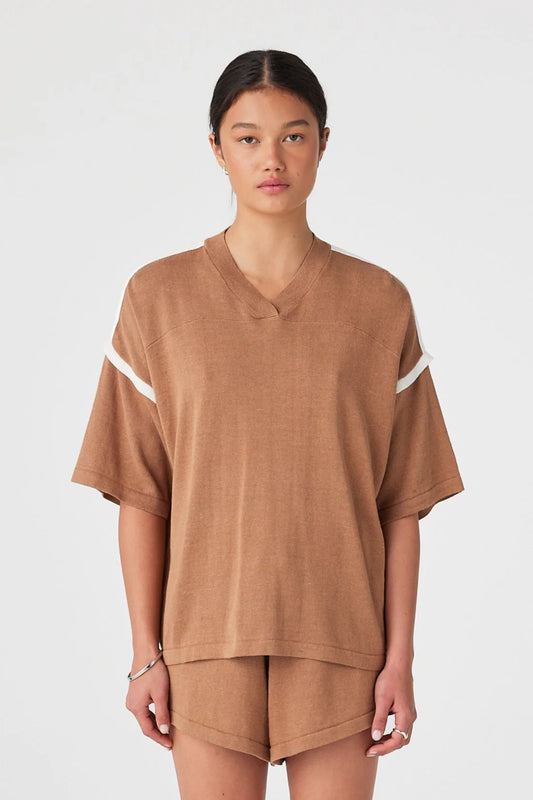 Orlando Oversized Tee - Pecan and Cream