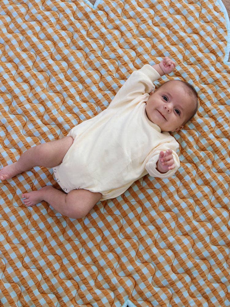 Honey Blue Seersucker Playmat