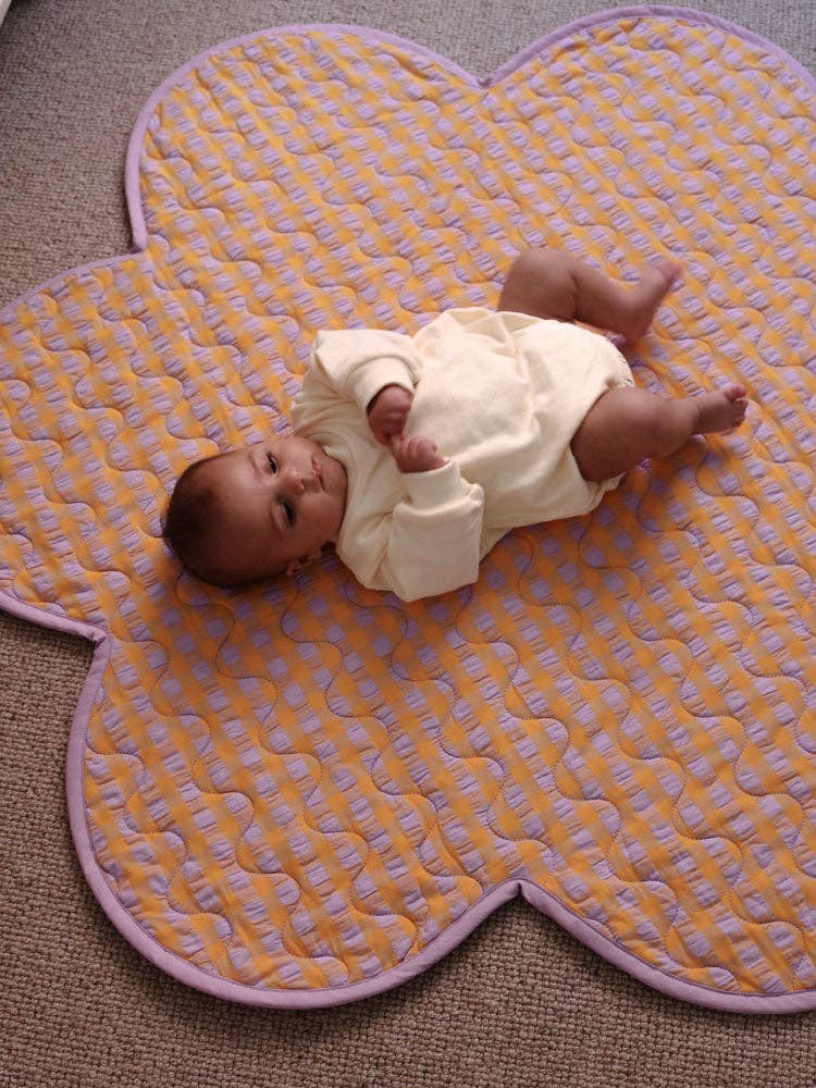 Kumquat Bloom Seersucker Playmat