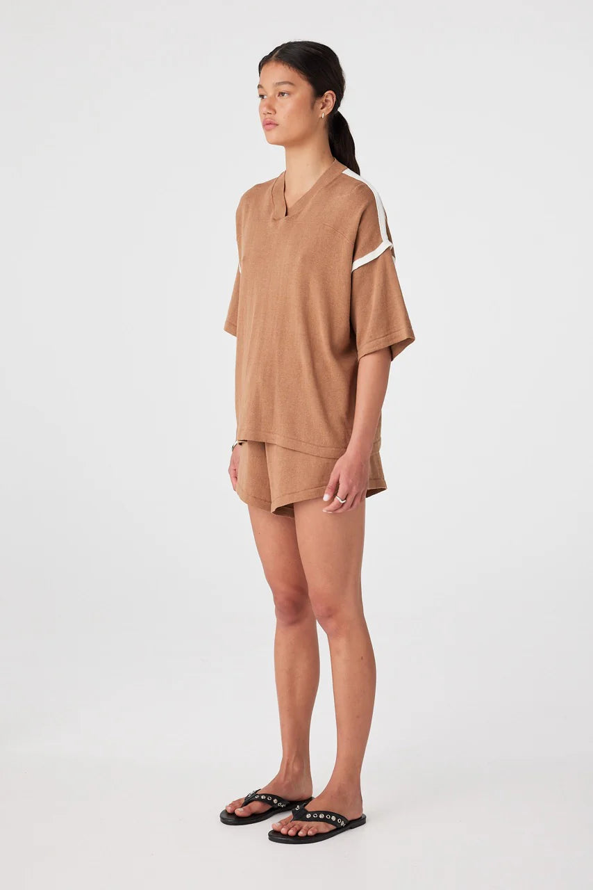 Orlando Oversized Tee - Pecan and Cream