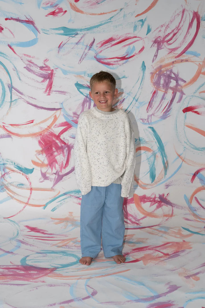 Organic Funfetti Knit Pull Over - Surf