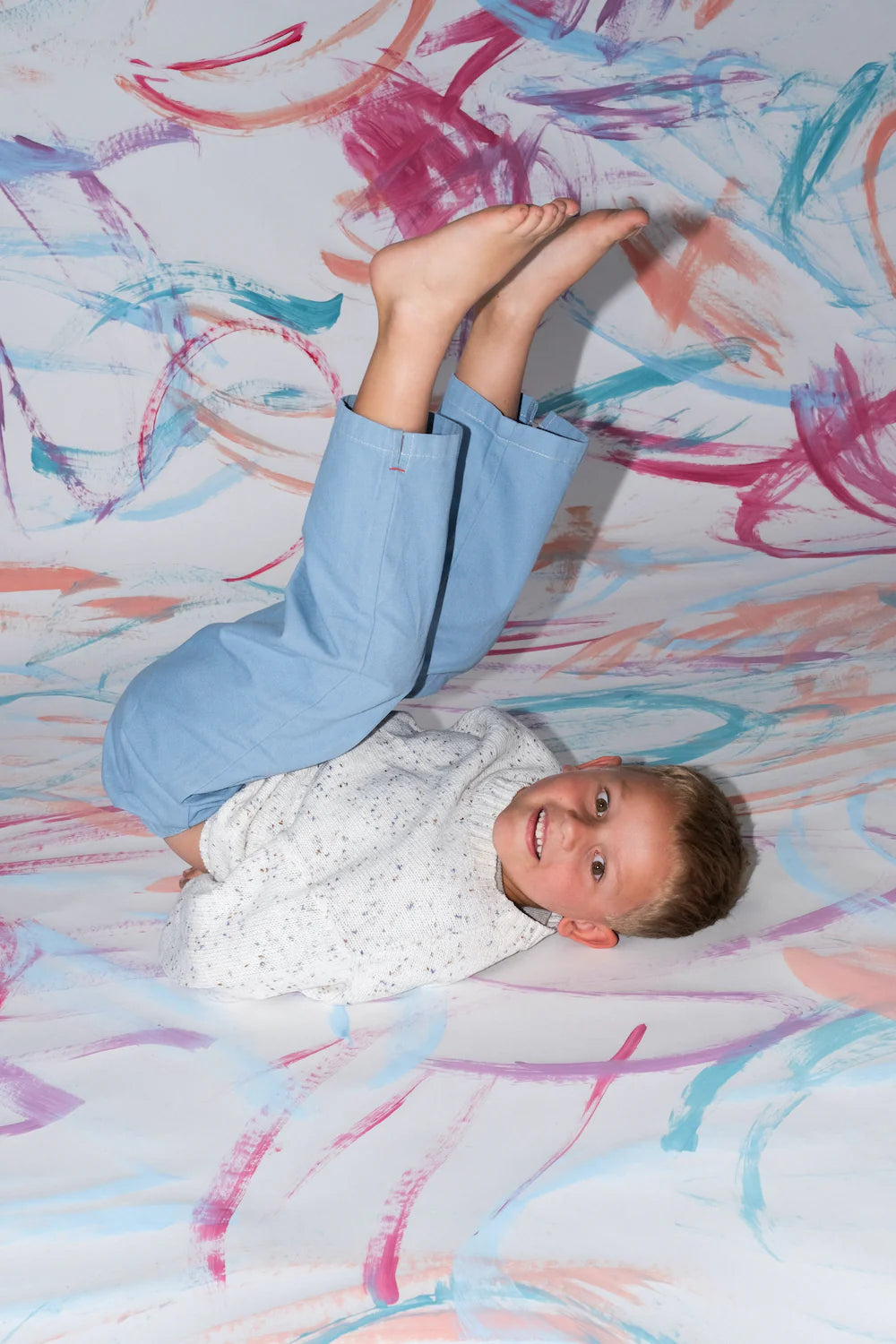 Organic Funfetti Knit Pull Over - Surf