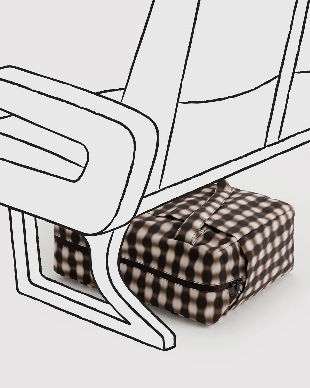 Small Cloud Carry On - Blurred Gingham Brown
