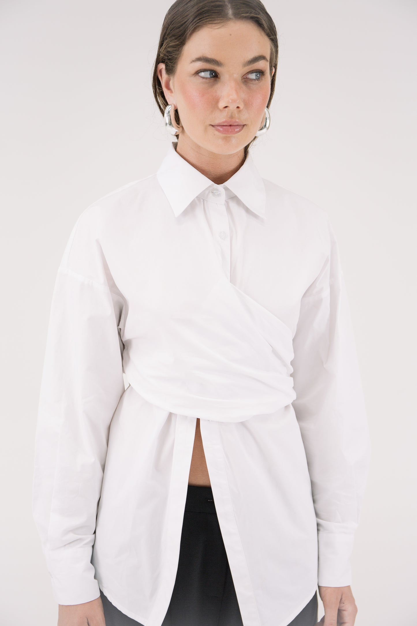 Vacanza Wrap Shirt- White