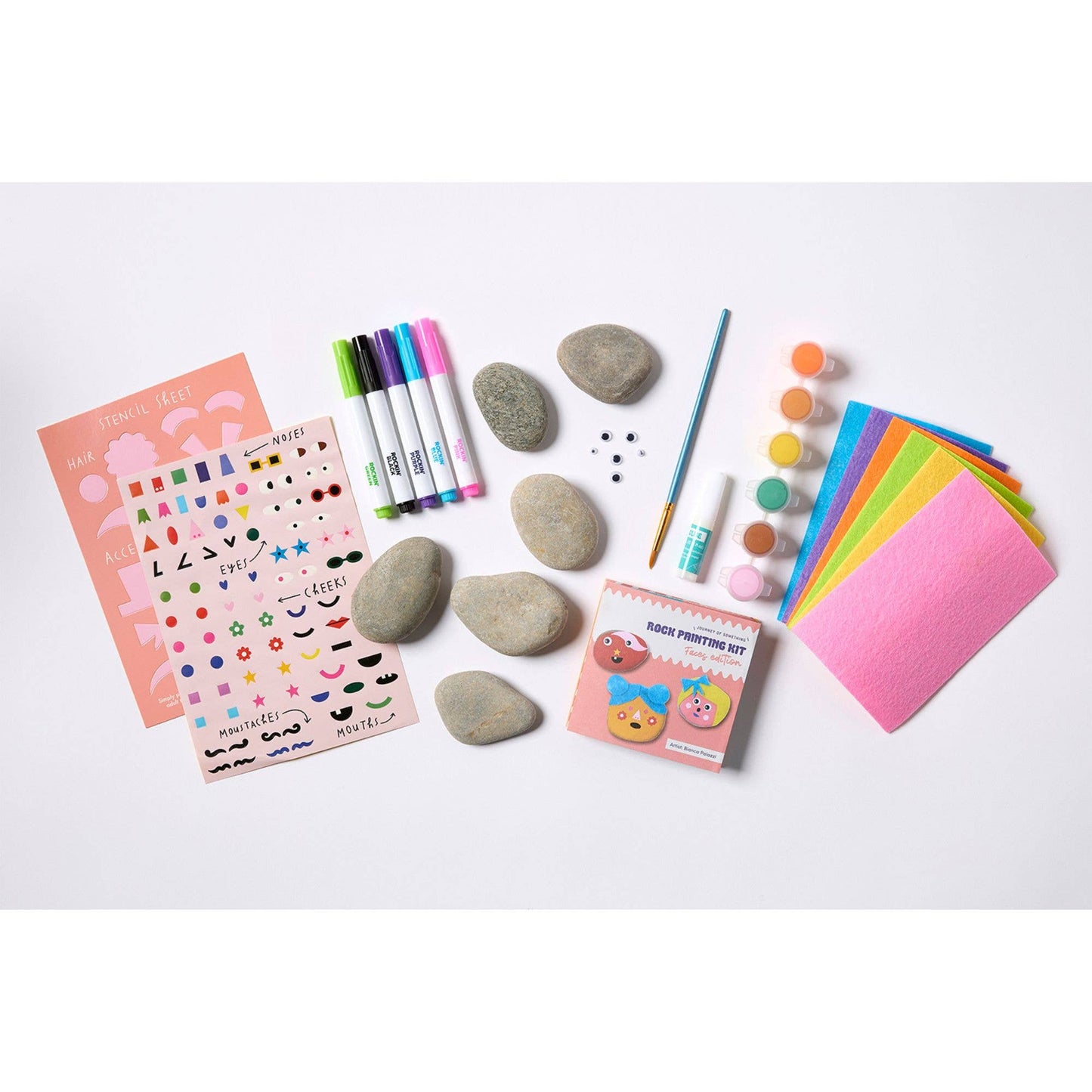 Kids Rock Painting Kit - Cool Faces