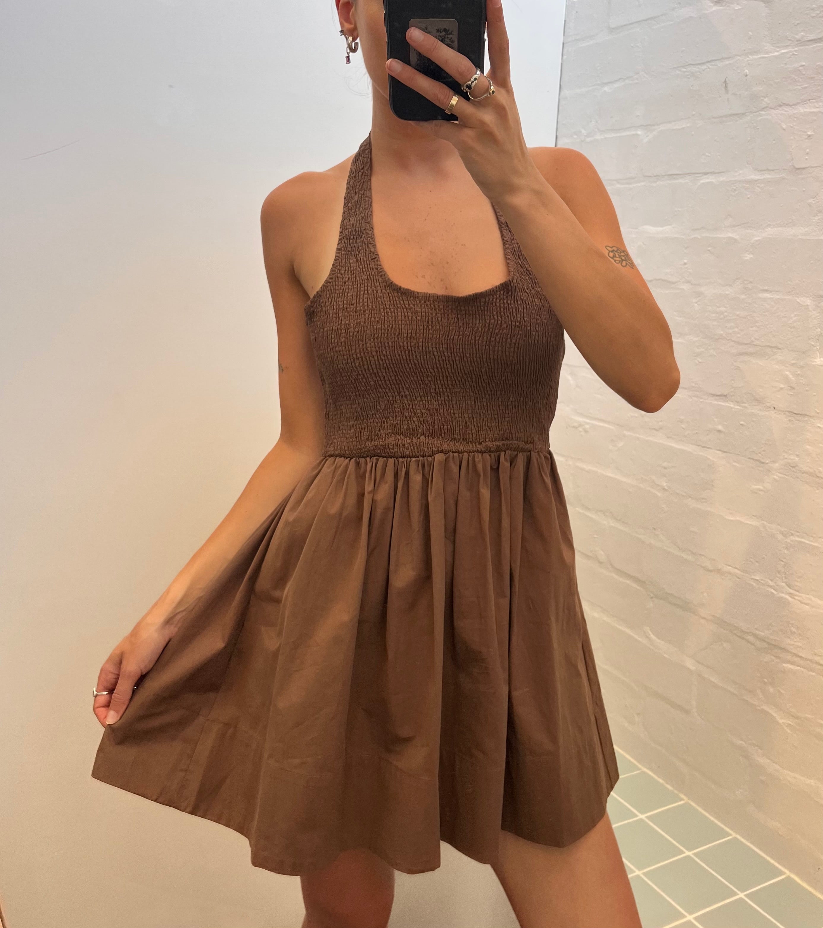 Choc Halter Mini Dress