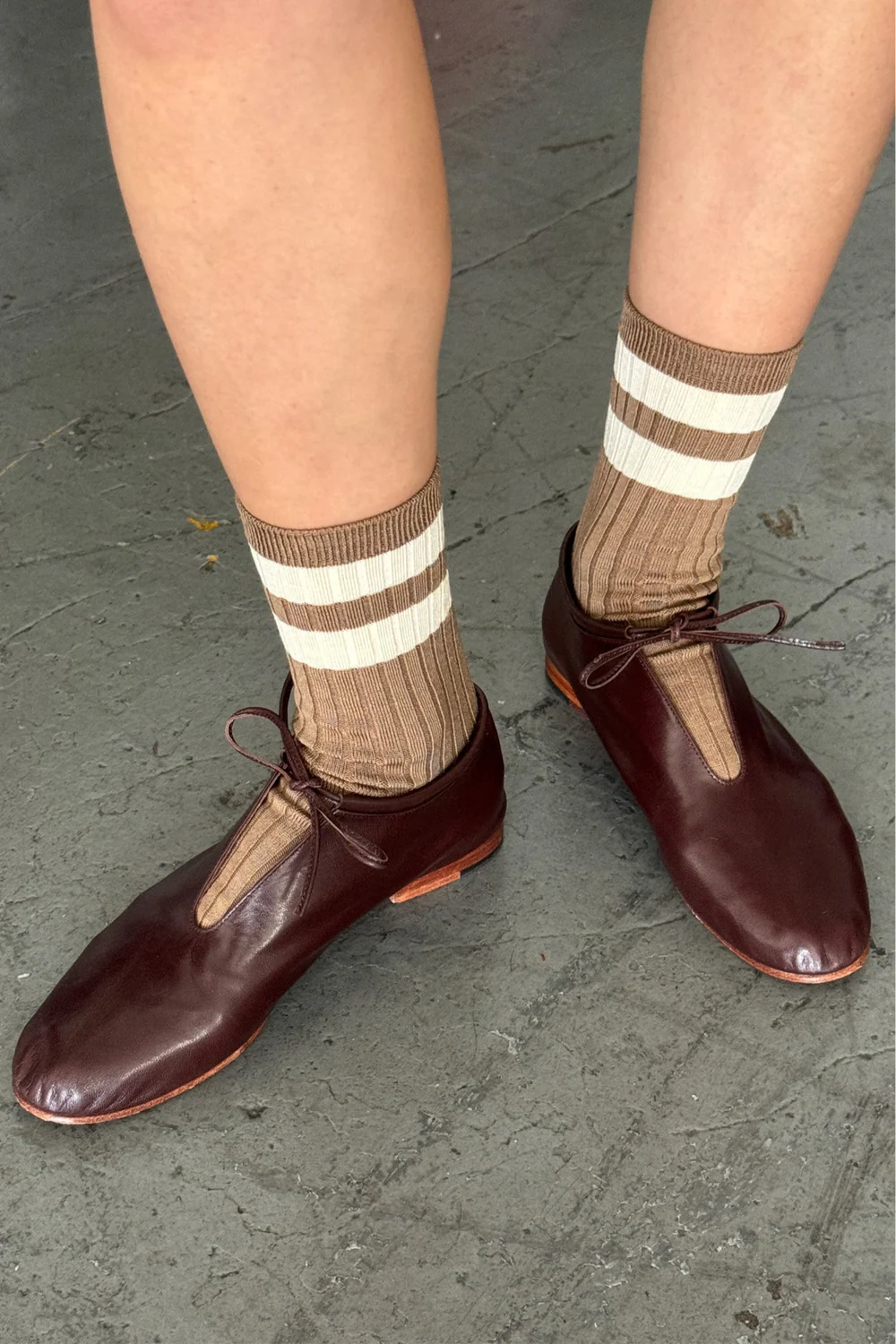 Her Varsity Socks- Toffee