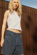 90's Relaxed Short - Indigo Stripe